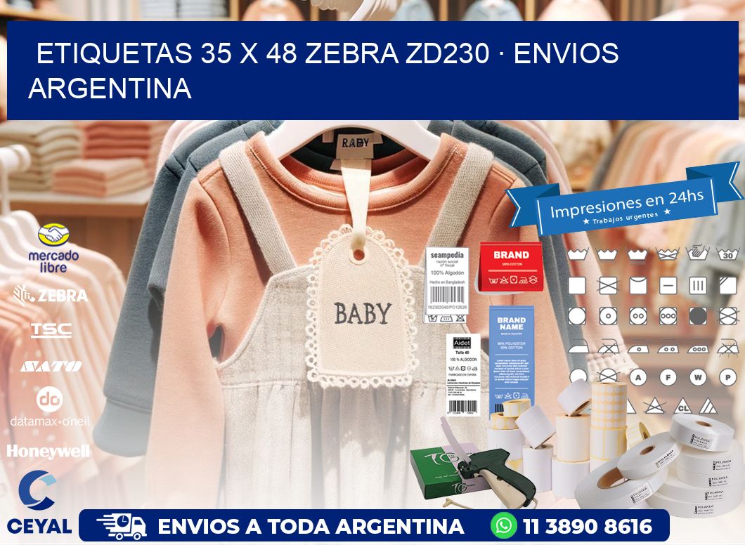 ETIQUETAS 35 x 48 ZEBRA ZD230 · ENVIOS ARGENTINA