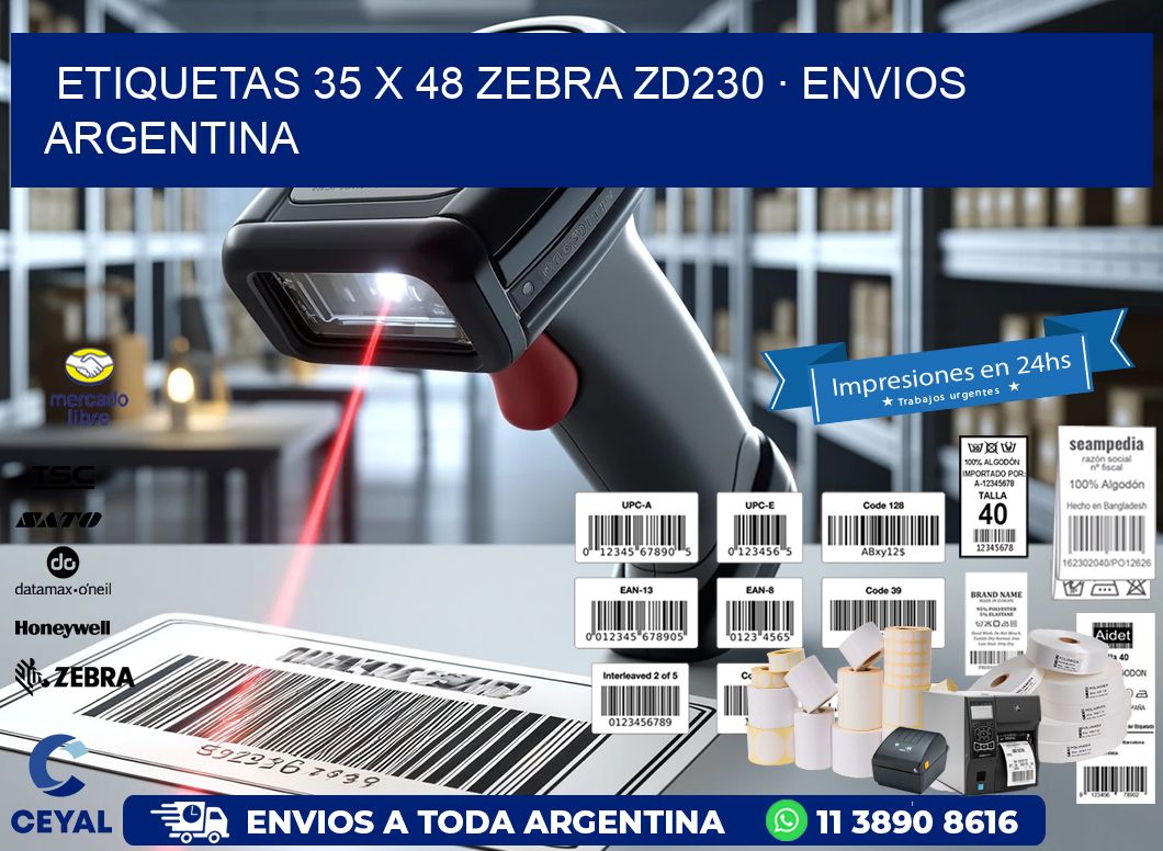 ETIQUETAS 35 x 48 ZEBRA ZD230 · ENVIOS ARGENTINA