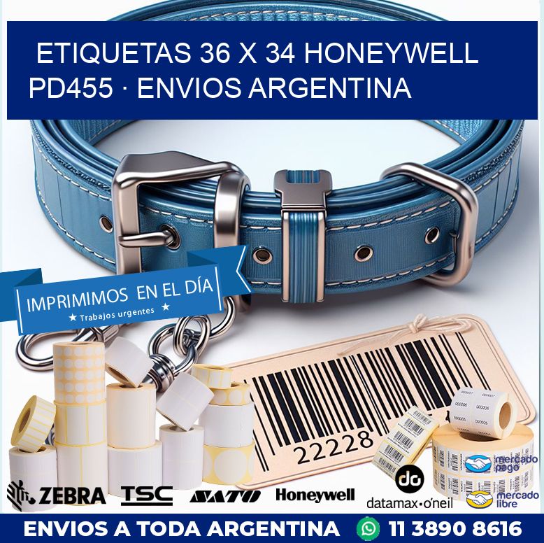 ETIQUETAS 36 x 34 HONEYWELL PD455 · ENVIOS ARGENTINA