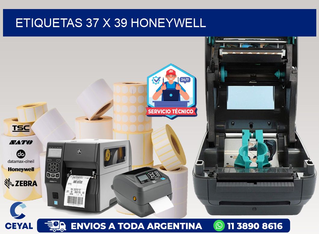 ETIQUETAS 37 x 39 HONEYWELL