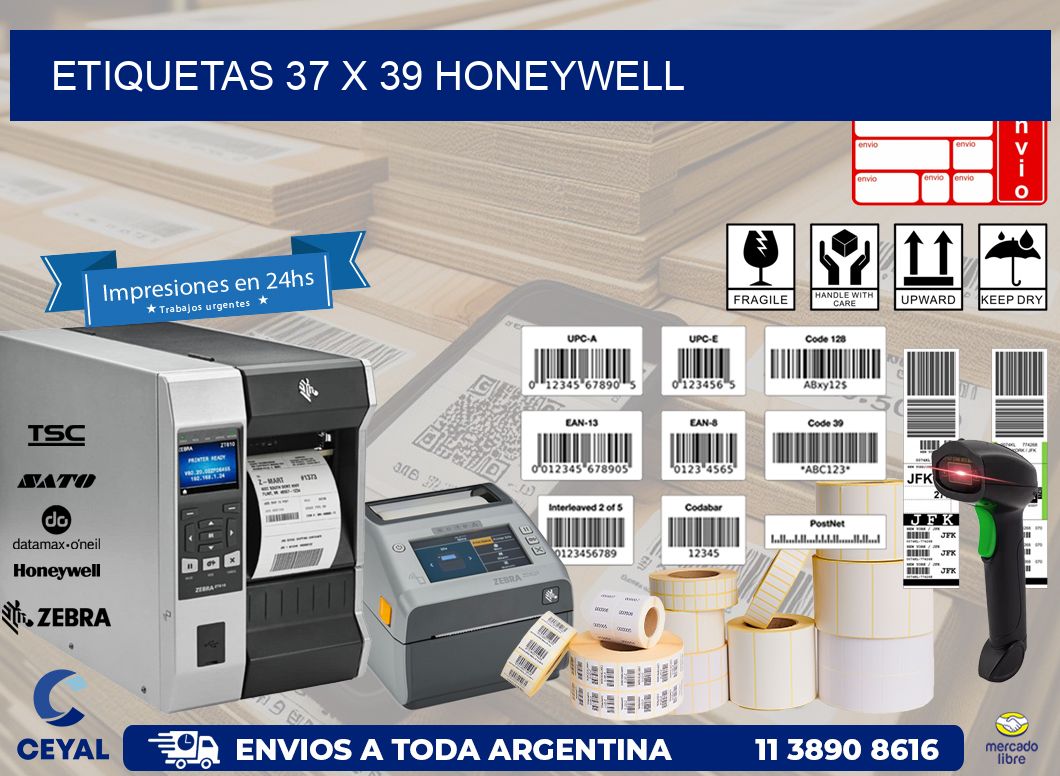 ETIQUETAS 37 x 39 HONEYWELL
