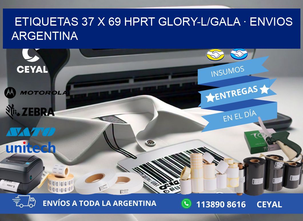 ETIQUETAS 37 x 69 HPRT GLORY-L/GALA · ENVIOS ARGENTINA