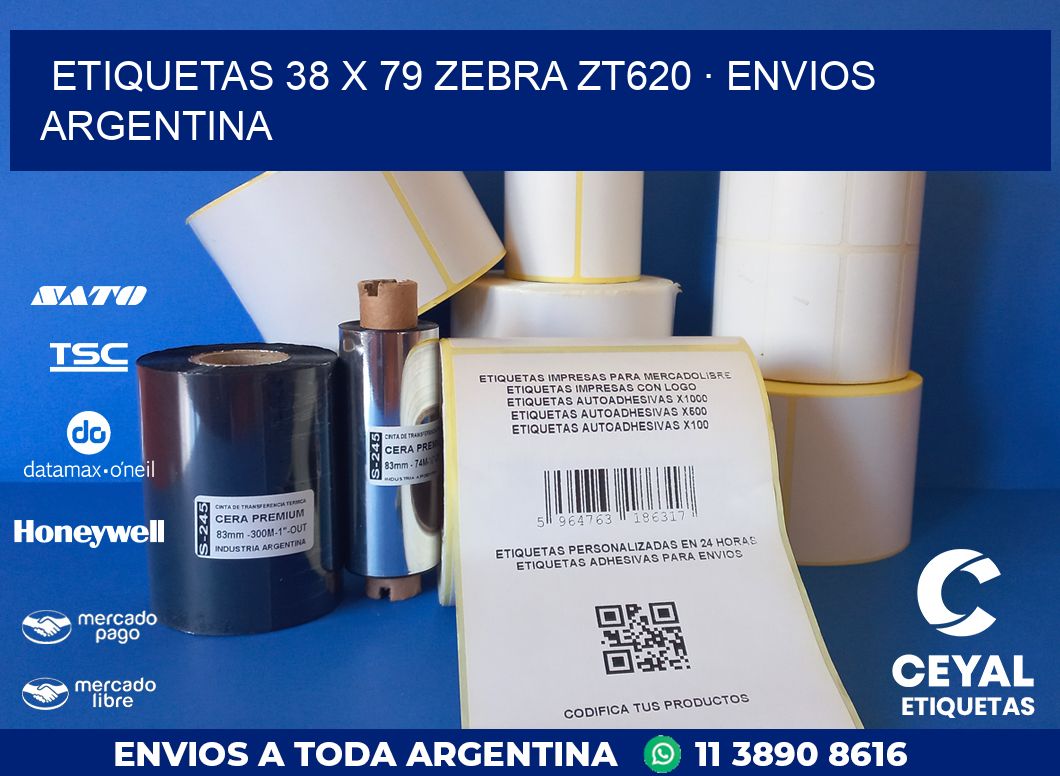 ETIQUETAS 38 x 79 ZEBRA ZT620 · ENVIOS ARGENTINA