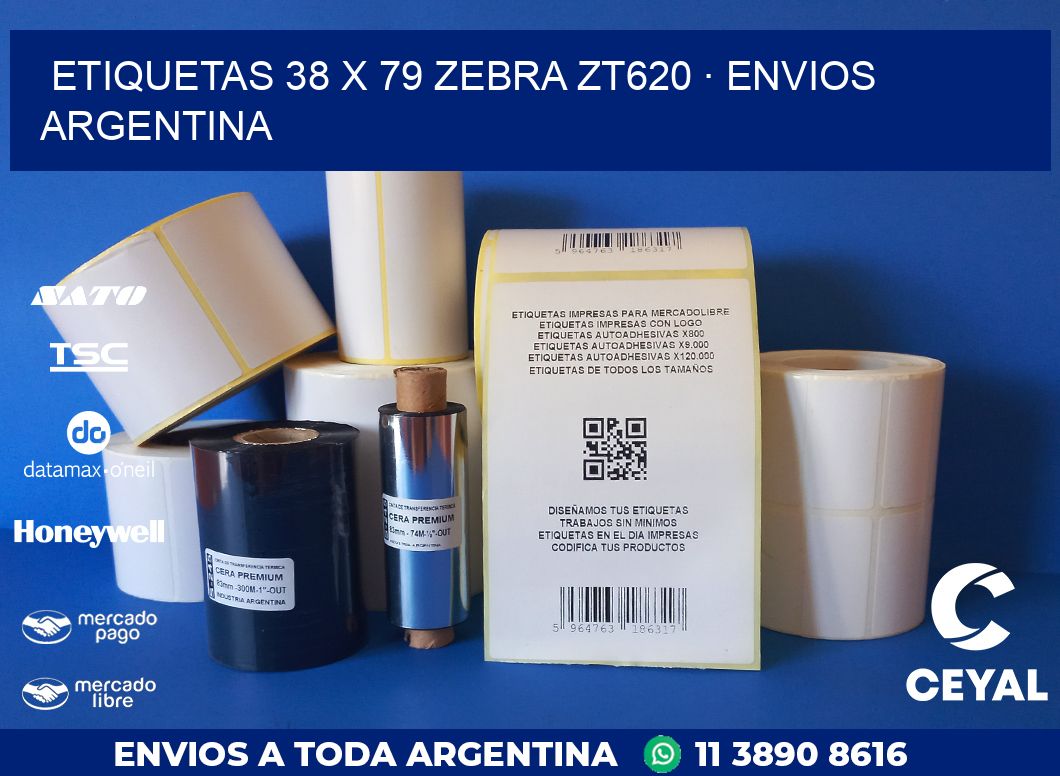 ETIQUETAS 38 x 79 ZEBRA ZT620 · ENVIOS ARGENTINA