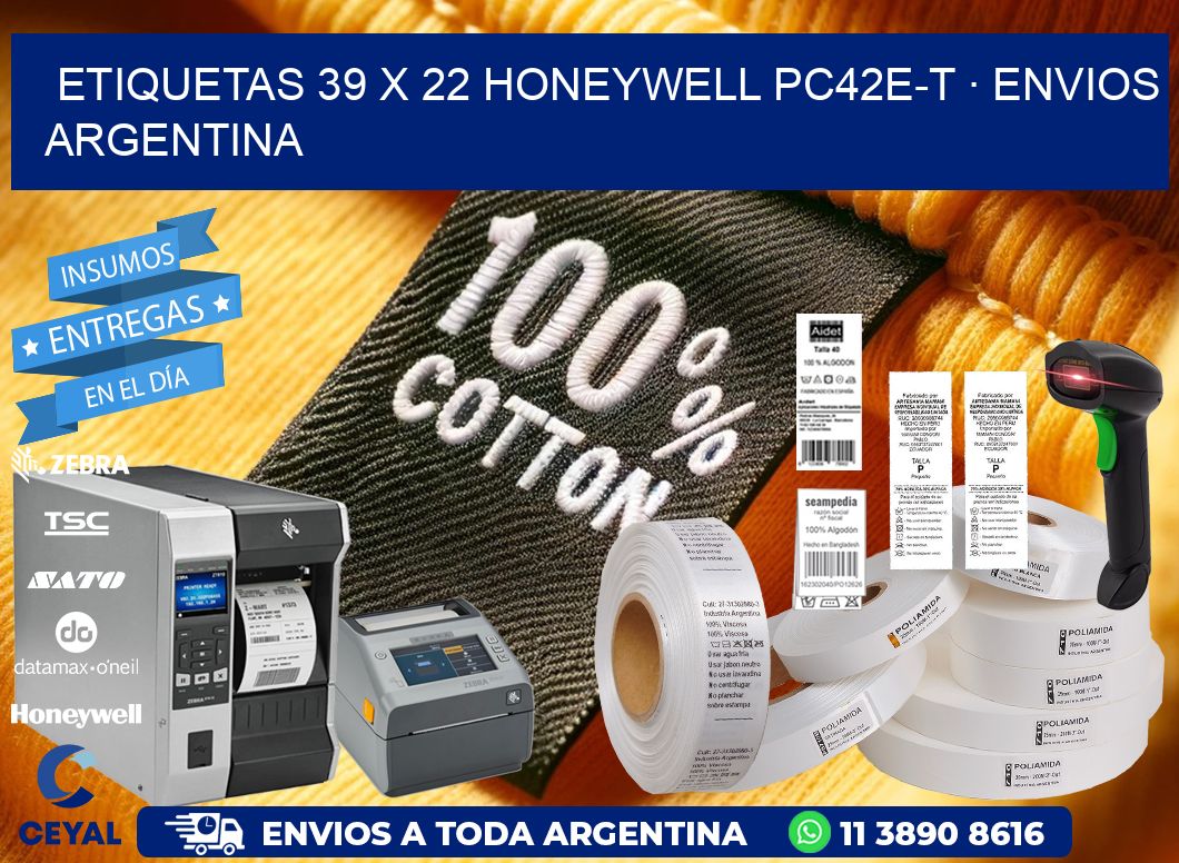 ETIQUETAS 39 x 22 HONEYWELL PC42E-T · ENVIOS ARGENTINA