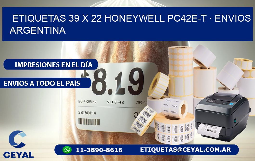 ETIQUETAS 39 x 22 HONEYWELL PC42E-T · ENVIOS ARGENTINA