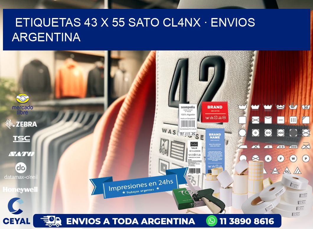 ETIQUETAS 43 x 55 SATO CL4NX · ENVIOS ARGENTINA