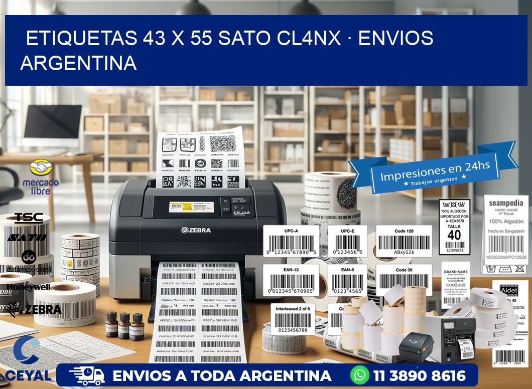 ETIQUETAS 43 x 55 SATO CL4NX · ENVIOS ARGENTINA