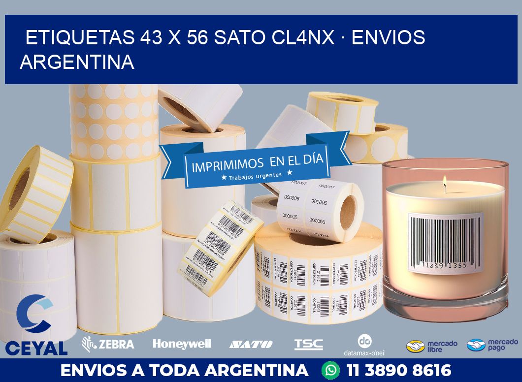 ETIQUETAS 43 x 56 SATO CL4NX · ENVIOS ARGENTINA