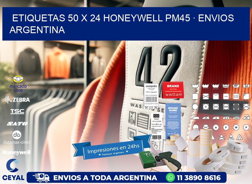 ETIQUETAS 50 x 24 HONEYWELL PM45 · ENVIOS ARGENTINA
