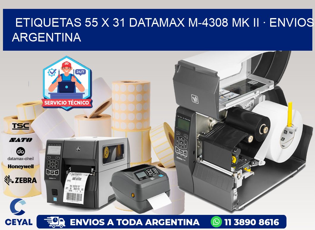 ETIQUETAS 55 x 31 DATAMAX M-4308 MK II · ENVIOS ARGENTINA