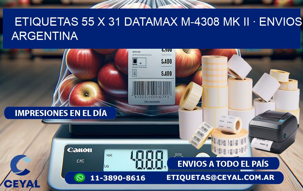 ETIQUETAS 55 x 31 DATAMAX M-4308 MK II · ENVIOS ARGENTINA