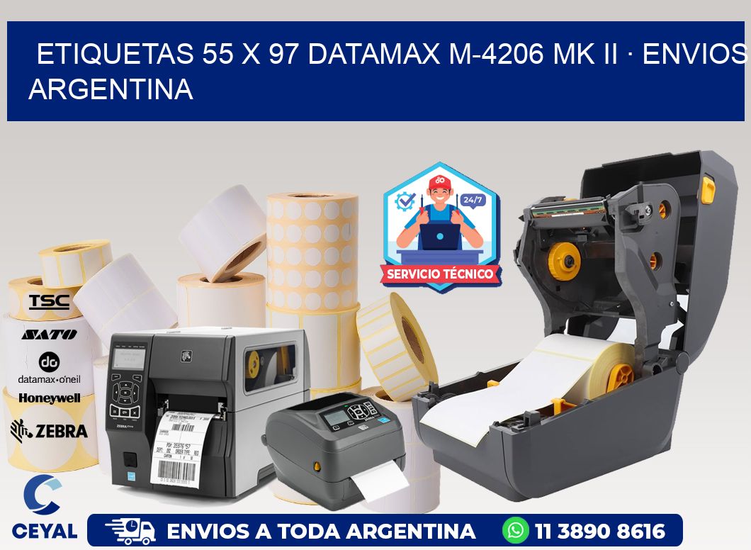 ETIQUETAS 55 x 97 DATAMAX M-4206 MK II · ENVIOS ARGENTINA