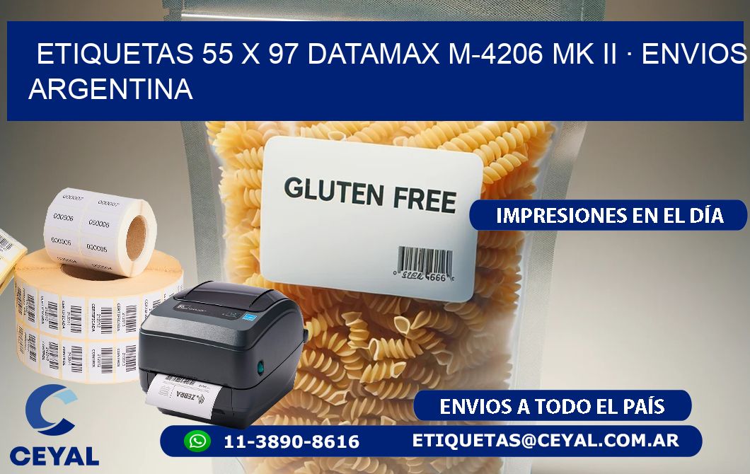 ETIQUETAS 55 x 97 DATAMAX M-4206 MK II · ENVIOS ARGENTINA