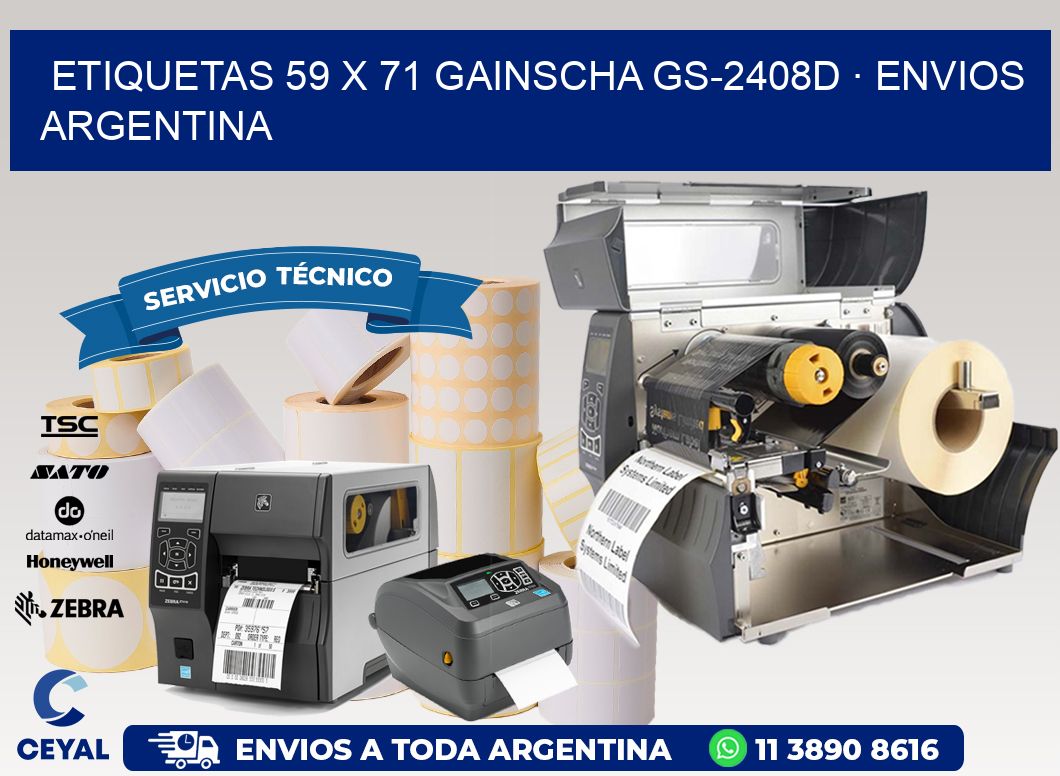 ETIQUETAS 59 x 71 GAINSCHA GS-2408D · ENVIOS ARGENTINA