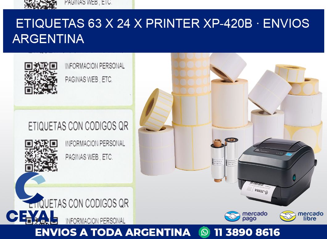 ETIQUETAS 63 x 24 X PRINTER XP-420B · ENVIOS ARGENTINA