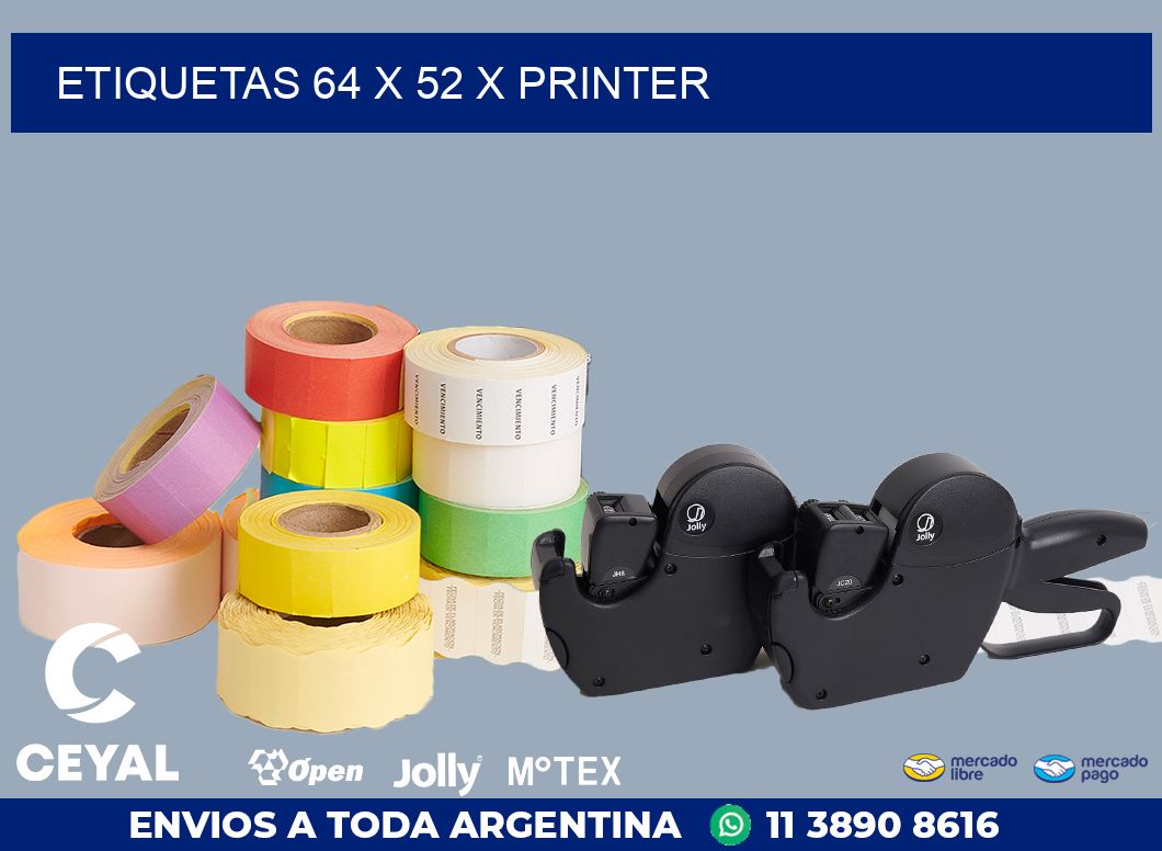 ETIQUETAS 64 x 52 X PRINTER
