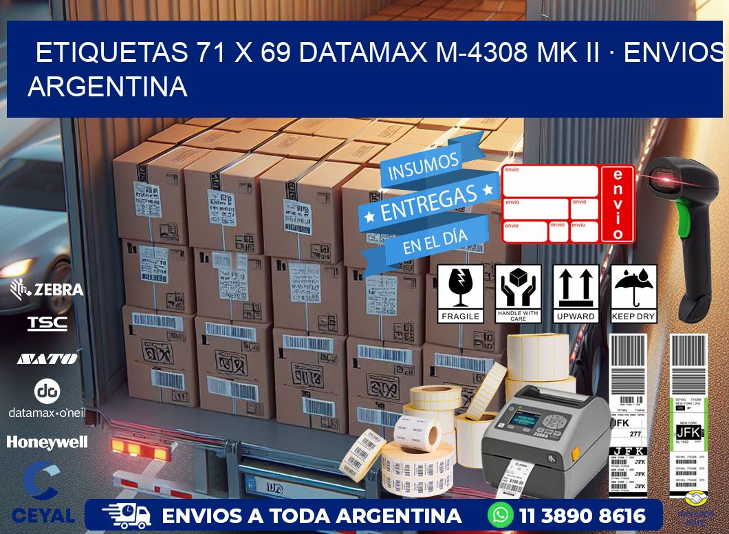 ETIQUETAS 71 x 69 DATAMAX M-4308 MK II · ENVIOS ARGENTINA