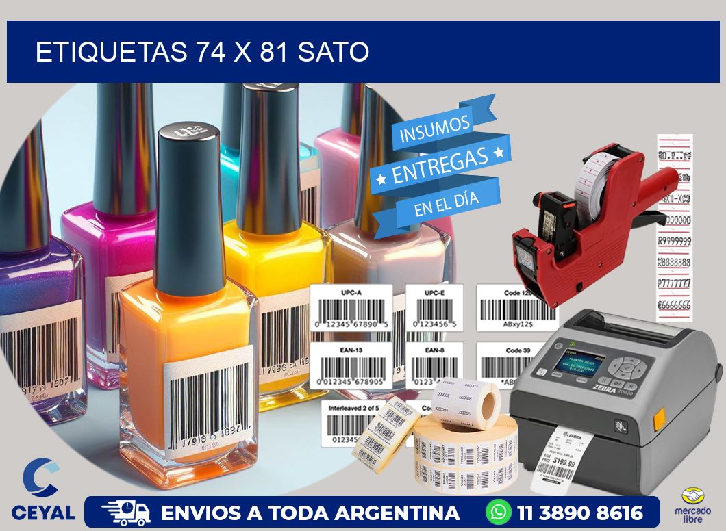 ETIQUETAS 74 x 81 SATO