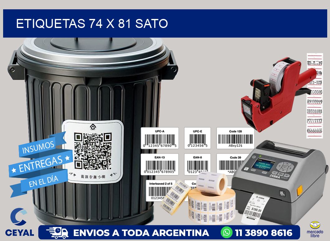 ETIQUETAS 74 x 81 SATO