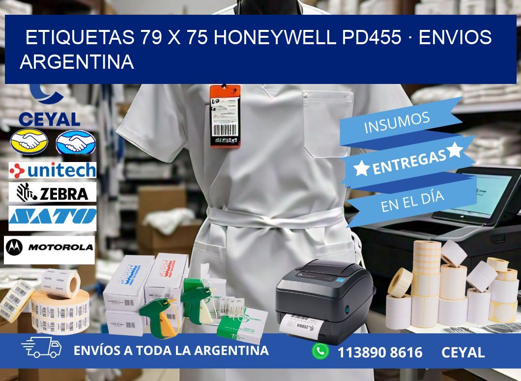 ETIQUETAS 79 x 75 HONEYWELL PD455 · ENVIOS ARGENTINA