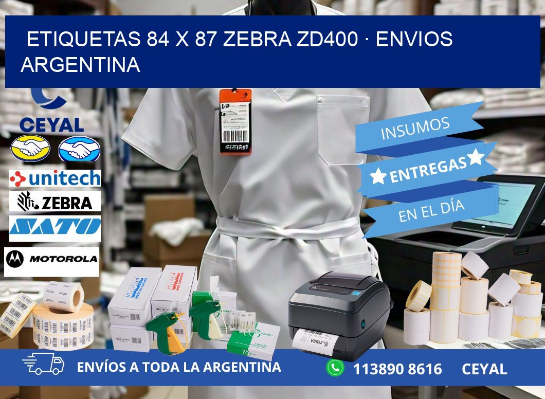 ETIQUETAS 84 x 87 ZEBRA ZD400 · ENVIOS ARGENTINA