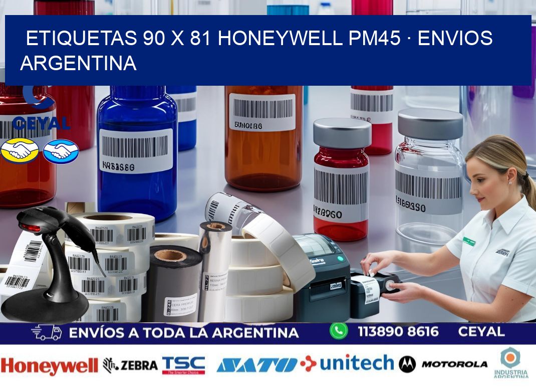 ETIQUETAS 90 x 81 HONEYWELL PM45 · ENVIOS ARGENTINA