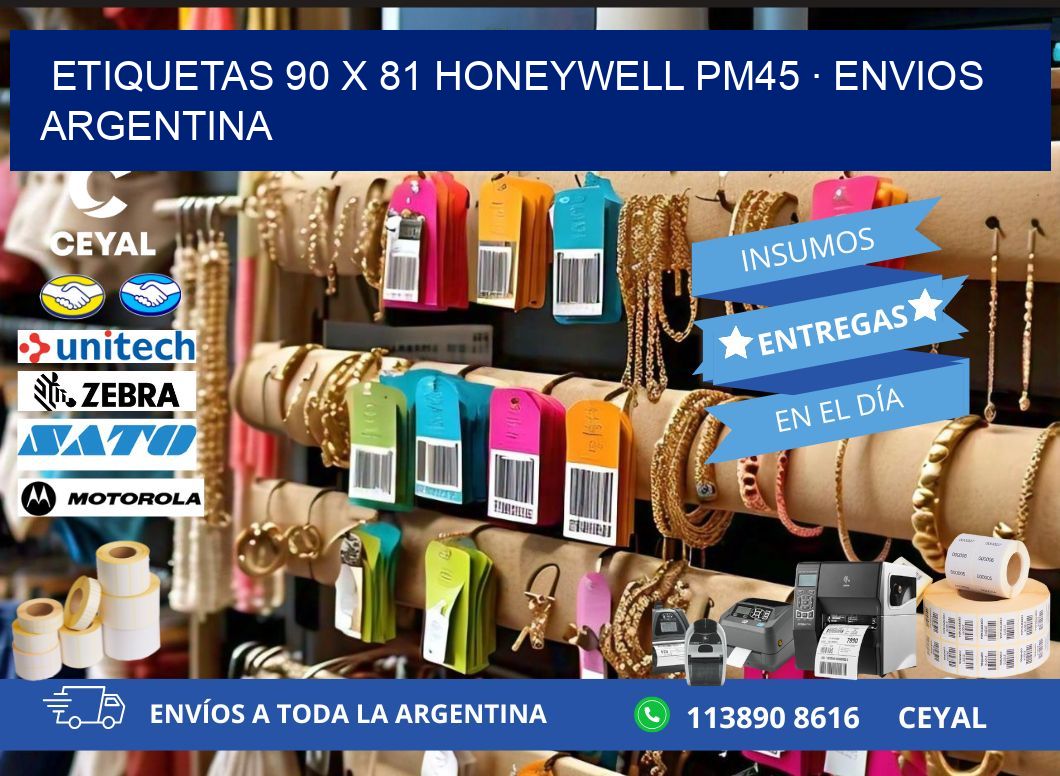ETIQUETAS 90 x 81 HONEYWELL PM45 · ENVIOS ARGENTINA