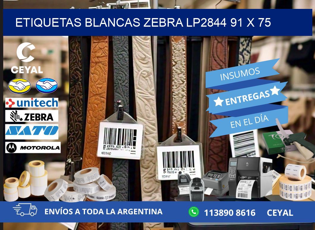 ETIQUETAS BLANCAS ZEBRA LP2844 91 x 75