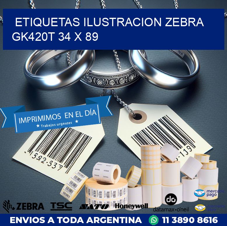 ETIQUETAS ILUSTRACION ZEBRA GK420T 34 x 89