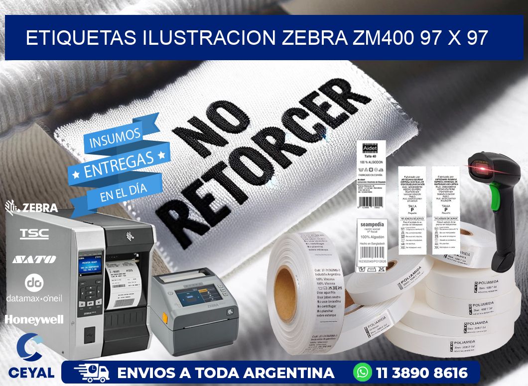 ETIQUETAS ILUSTRACION ZEBRA ZM400 97 x 97