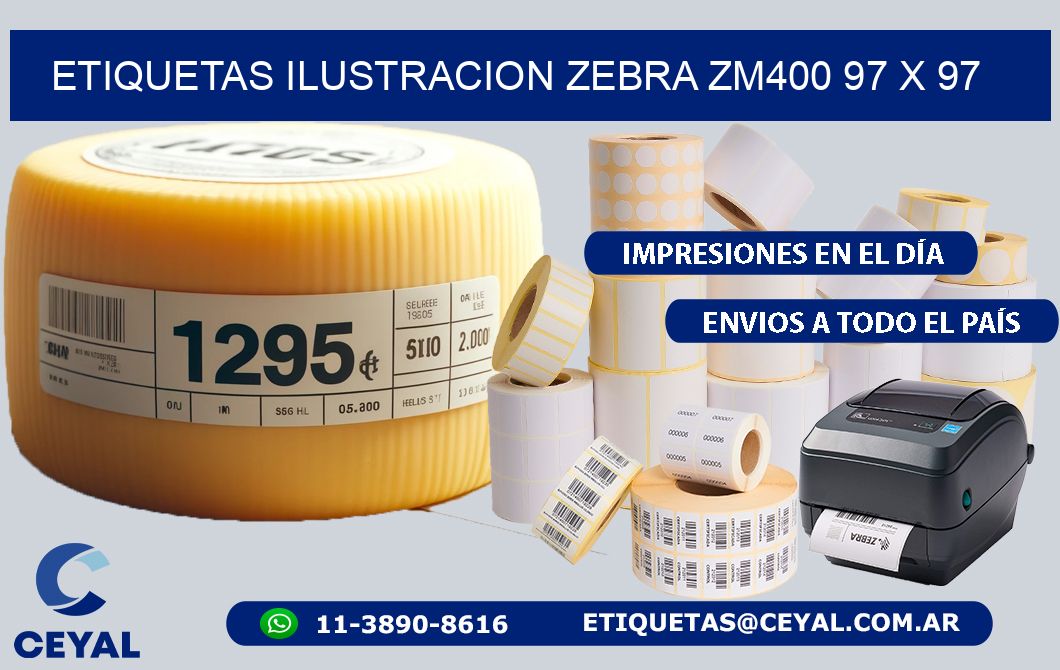 ETIQUETAS ILUSTRACION ZEBRA ZM400 97 x 97