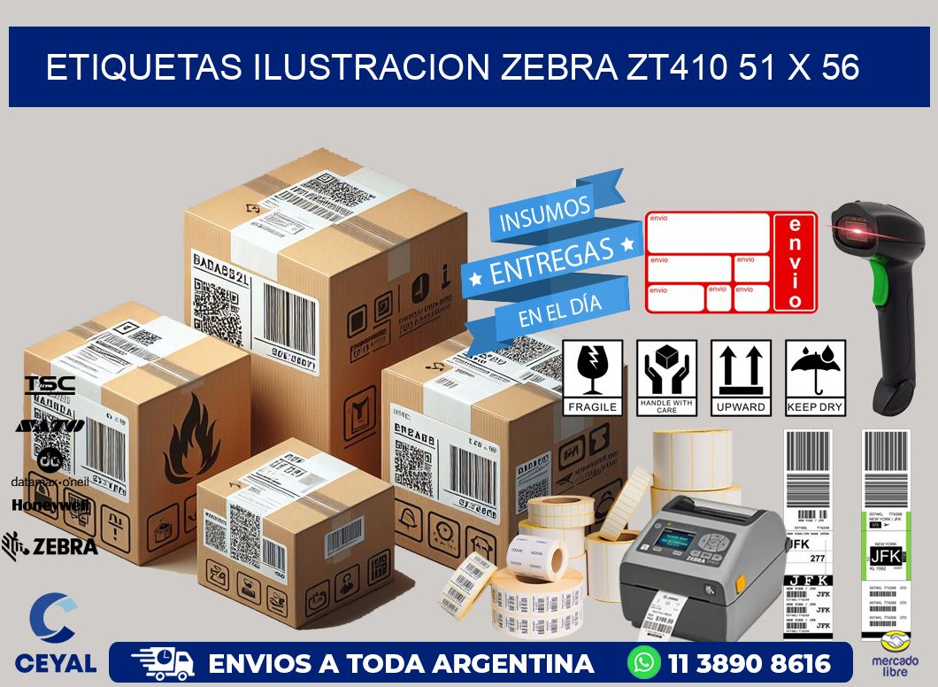 ETIQUETAS ILUSTRACION ZEBRA ZT410 51 x 56