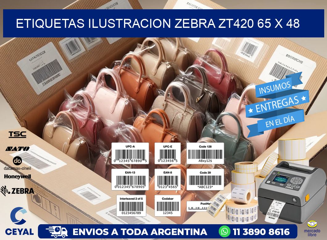 ETIQUETAS ILUSTRACION ZEBRA ZT420 65 x 48
