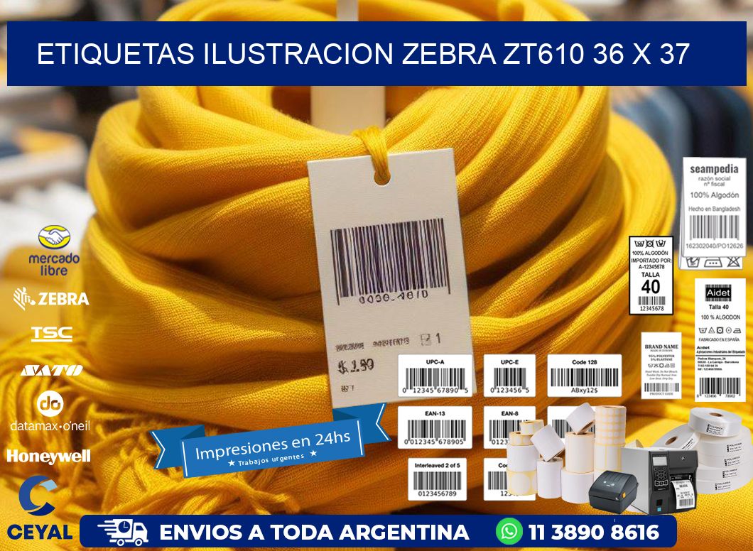ETIQUETAS ILUSTRACION ZEBRA ZT610 36 x 37
