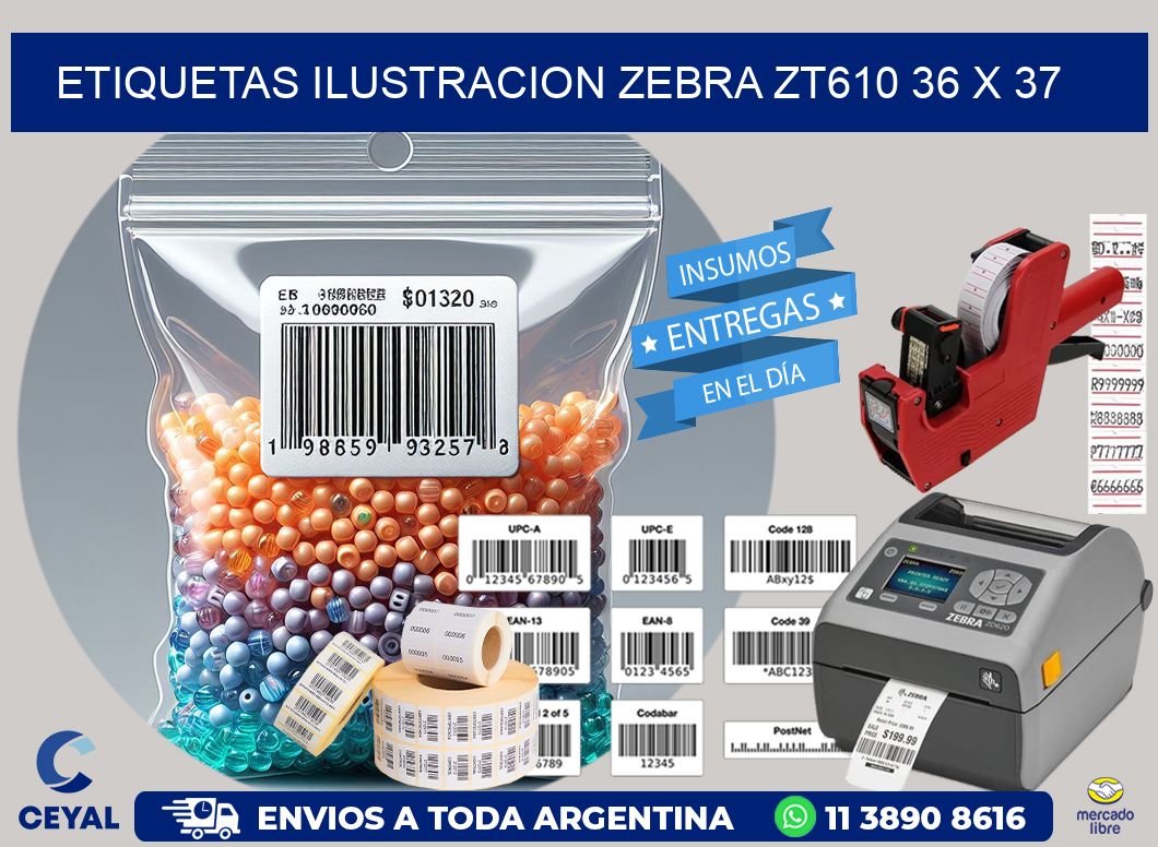ETIQUETAS ILUSTRACION ZEBRA ZT610 36 x 37