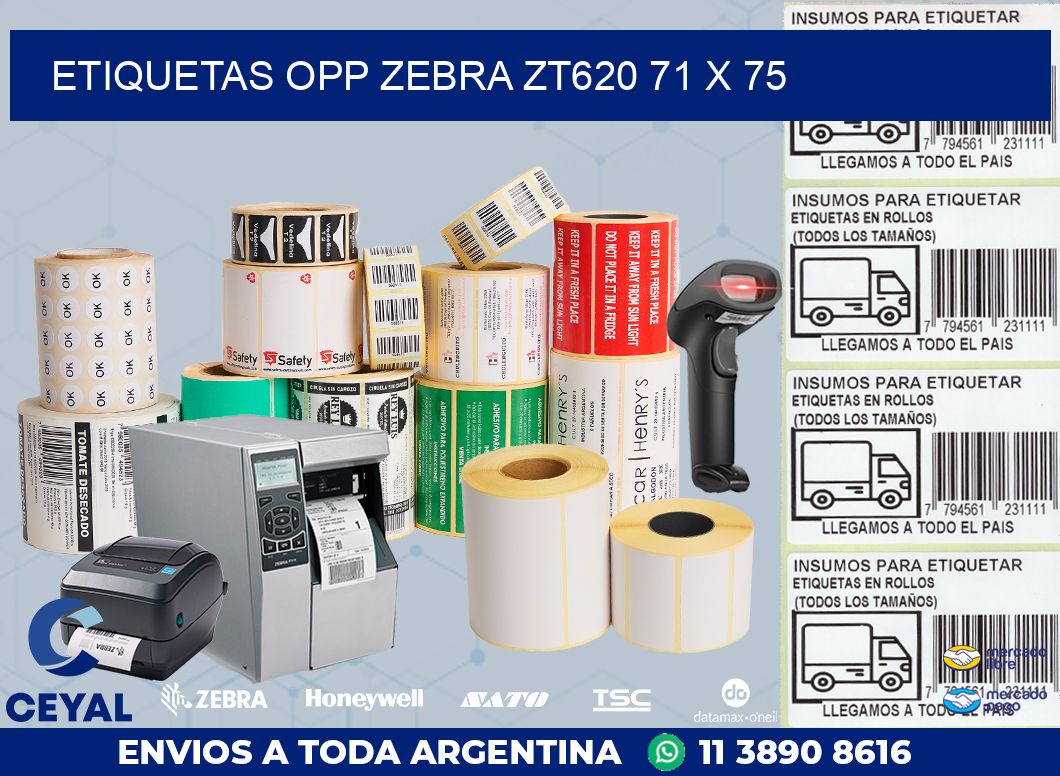 ETIQUETAS OPP ZEBRA ZT620 71 x 75