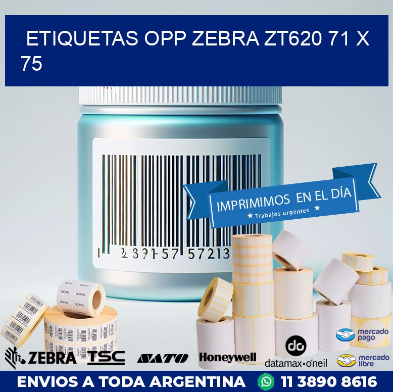 ETIQUETAS OPP ZEBRA ZT620 71 x 75