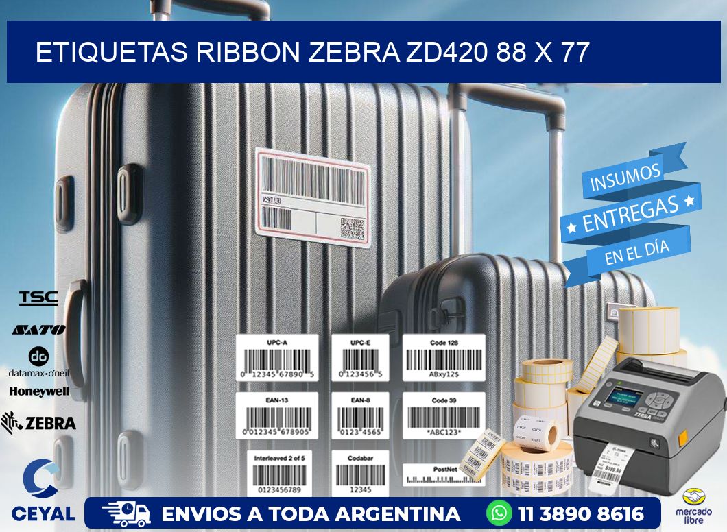 ETIQUETAS RIBBON Zebra ZD420 88 x 77