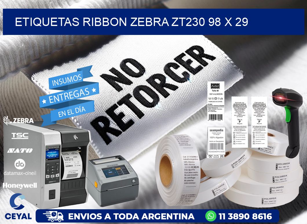 ETIQUETAS RIBBON Zebra ZT230 98 x 29