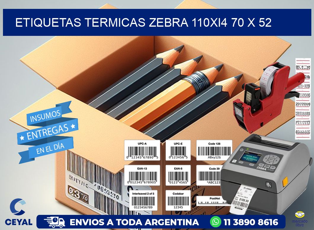 ETIQUETAS TERMICAS ZEBRA 110Xi4 70 x 52