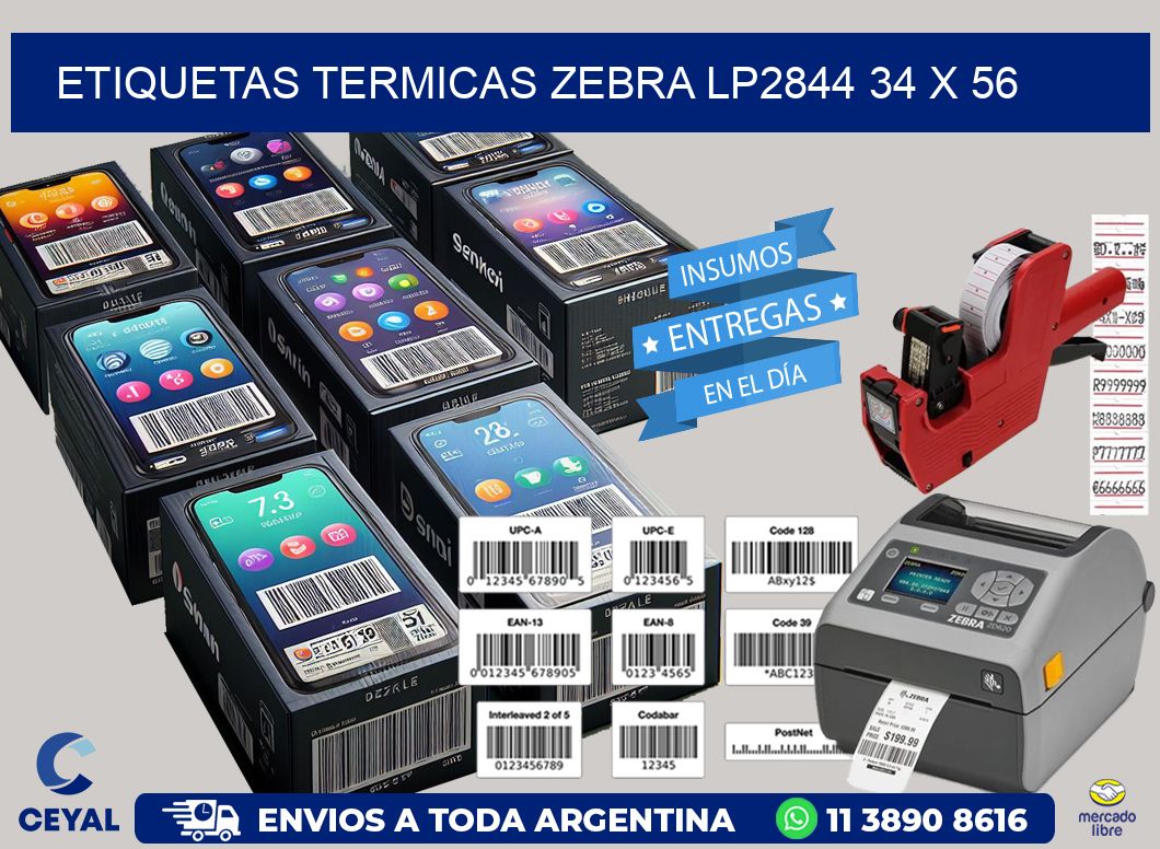 ETIQUETAS TERMICAS ZEBRA LP2844 34 x 56