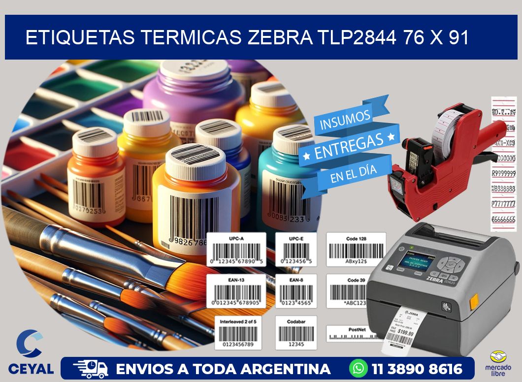 ETIQUETAS TERMICAS ZEBRA TLP2844 76 x 91