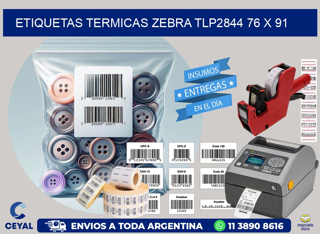 ETIQUETAS TERMICAS ZEBRA TLP2844 76 x 91