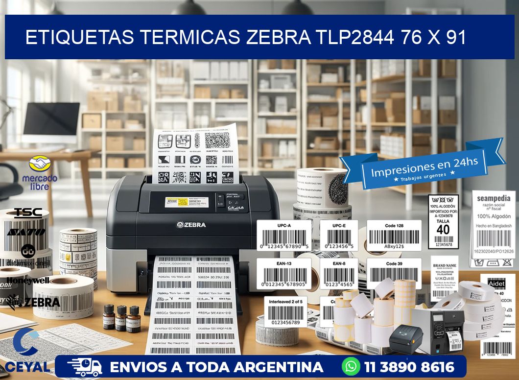 ETIQUETAS TERMICAS ZEBRA TLP2844 76 x 91