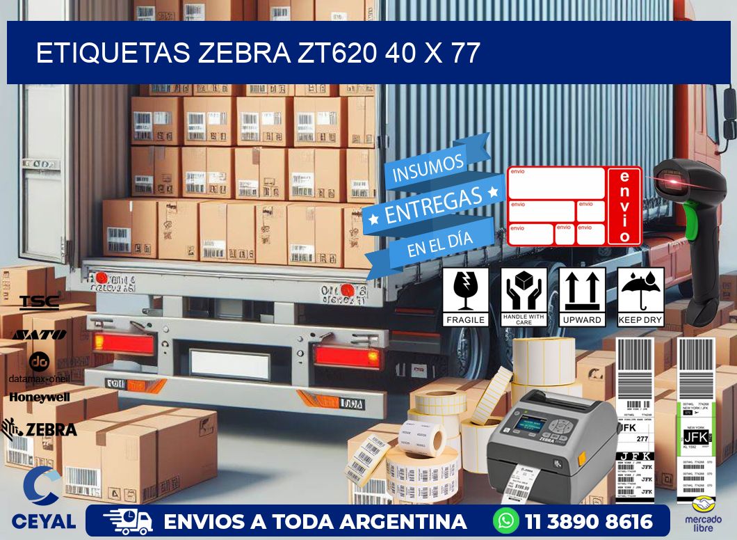 ETIQUETAS Zebra ZT620 40 x 77