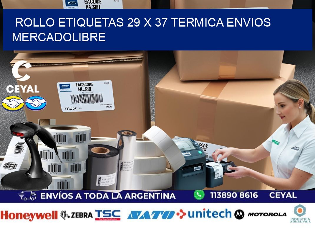 Rollo etiquetas 29 x 37 termica ENVIOS MERCADOLIBRE