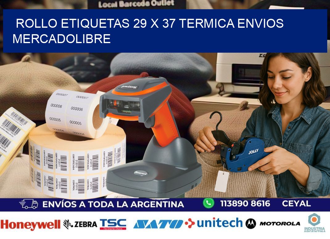 Rollo etiquetas 29 x 37 termica ENVIOS MERCADOLIBRE