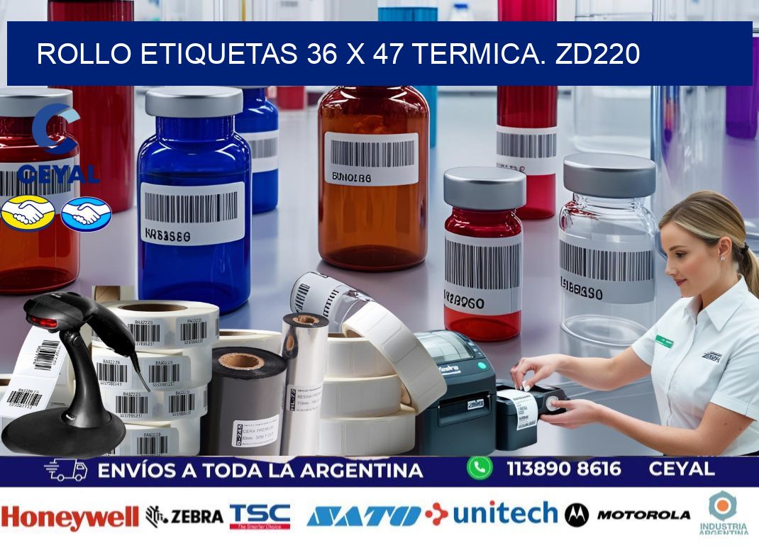 Rollo etiquetas 36 x 47 termica. zd220