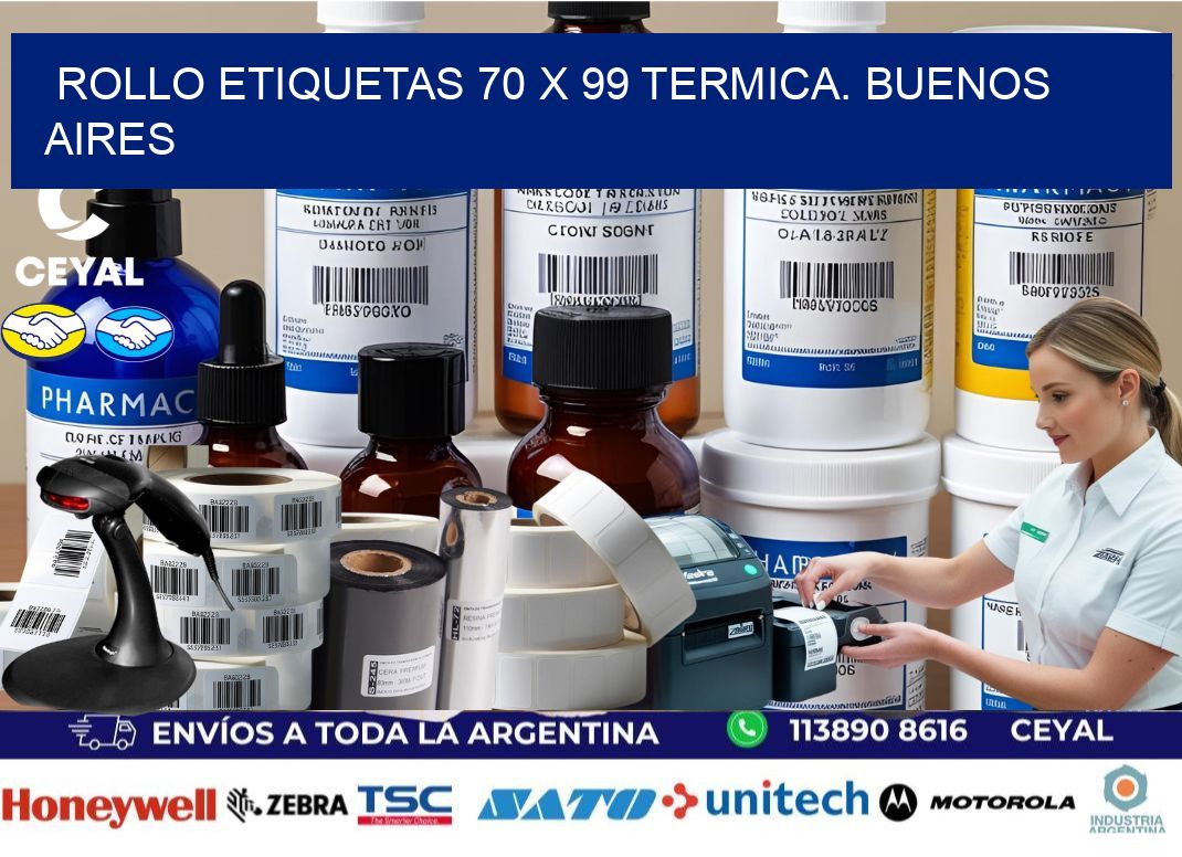 Rollo etiquetas 70 x 99 termica. Buenos Aires